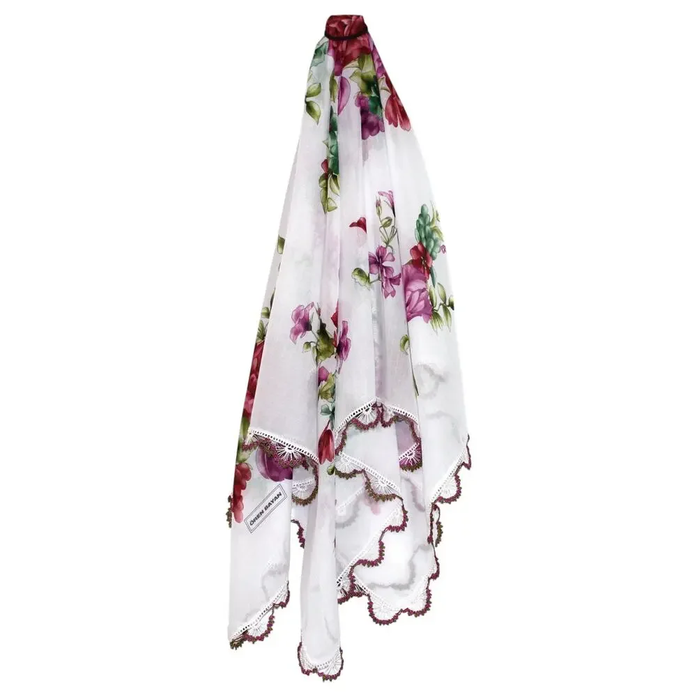 Tulbent Scarf Handmade Crochet Detailing NWOT